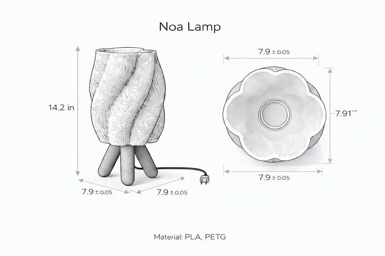 Noa Lamp – Sculptural Table Light